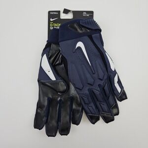 Nike D-Tack 6.0 Football Lineman Gloves Navy Blue White PGF766-494 Mens 3XL NEW